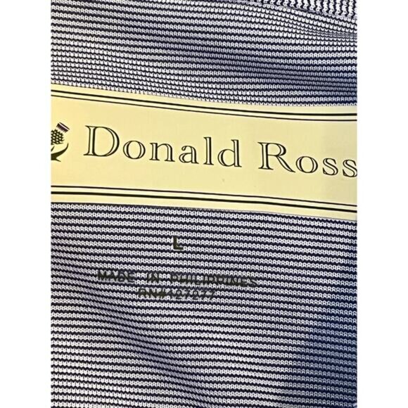 Donald Ross Men L Short Sleeve Golf Polo Blue/White Pinstripe NWT - Picture 3 of 8